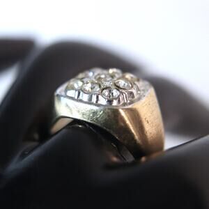 18K HGE ESPO Ring Clear Stone Studded Gold Plated